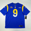 Autographed/Signed Matthew Stafford Los Angeles Rams Blue Authentic Nike Game Super Bowl LVI Football Jersey Fanatics COA