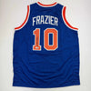 Autographed/Signed Walt Frazier New York Blue Basketball Jersey PSA/DNA COA by Hall of Fame Sports Memorabilia