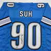 Autographed/Signed Ndamukong Suh Detroit Blue Football Jersey Beckett BAS COA by Hall of Fame Sports Memorabilia