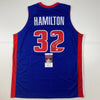 Autographed/Signed Richard Rip Hamilton Detroit Blue Basketball Jersey JSA COA