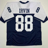Autographed/Signed Michael Irvin Dallas Thanksgiving Day Blue Football Jersey Beckett BAS COA