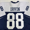 Autographed/Signed Michael Irvin Dallas Thanksgiving Day Blue Football Jersey Beckett BAS COA