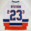 Autographed/Signed Bob Nystrom New York White Hockey Jersey JSA COA by Hall of Fame Sports Memorabilia
