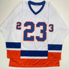 Autographed/Signed Bob Nystrom New York White Hockey Jersey JSA COA by Hall of Fame Sports Memorabilia
