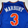 Autographed/Signed Stephon Marbury New York Blue Basketball Jersey Beckett BAS COA by Hall of Fame Sports Memorabilia