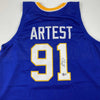 Autographed/Signed Ron Artest Metta World Peace Indiana Blue #91 Basketball Jersey Beckett BAS COA