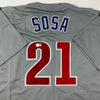 Autographed/Signed Sammy Sosa Chicago Grey Baseball Jersey Beckett BAS COA by Hall of Fame Sports Memorabilia