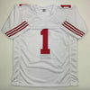 Autographed/Signed Deebo Samuel Sr. #1 San Francisco White Football Jersey JSA COA