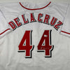 Autographed/Signed Elly De La Cruz Cincinnati White Baseball Jersey Beckett BAS COA