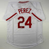 Autographed/Signed Tony Perez Cincinnati White Baseball Jersey Beckett BAS COA