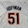 Autographed/Signed Trevor Hoffman San Diego Pinstripe Baseball Jersey Beckett BAS COA