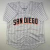 Autographed/Signed Trevor Hoffman San Diego Pinstripe Baseball Jersey Beckett BAS COA