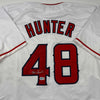 Autographed/Signed Torii Hunter Los Angeles Anaheim White Baseball Jersey Beckett BAS COA