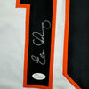 Framed Autographed/Signed Evan Longoria 35x39 San Francisco White Baseball Jersey JSA COA