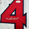 Framed Autographed/Signed Mike Napoli 35x39 Los Angeles LA Anaheim White Baseball Jersey JSA COA by Hall of Fame Sports Memorabilia