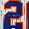 Framed Autographed/Signed Howard Johnson HOJO 35x39 New York Pinstripe Baseball Jersey JSA COA by Hall of Fame Sports Memorabilia