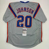 Autographed/Signed Howard Johnson HOJO New York Grey Baseball Jersey JSA COA by Hall of Fame Sports Memorabilia