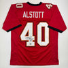 Autographed/Signed Mike Alstott Tampa Bay Red Football Jersey Beckett BAS COA by Hall of Fame Sports Memorabilia
