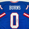 Autographed/Signed Brian Burns New York Retro Blue Football Jersey JSA COA