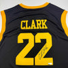 Autographed/Signed Caitlin Clark Iowa Black Basketball Jersey Panini COA by Hall of Fame Sports Memorabilia