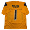 Autographed/Signed Tavon Austin West Virginia Yellow College Football Jersey JSA COA by Hall of Fame Sports Memorabilia