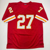Autographed/Signed Larry Johnson Kansas City Red Football Jersey Beckett BAS COA by Hall of Fame Sports Memorabilia