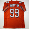 Autographed/Signed Dan Hampton HOF 2002 Chicago Orange Football Jersey Beckett BAS COA by Hall of Fame Sports Memorabilia