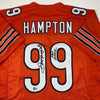 Autographed/Signed Dan Hampton HOF 2002 Chicago Orange Football Jersey Beckett BAS COA by Hall of Fame Sports Memorabilia