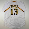 Autographed/Signed Ke'Bryan Hayes Pittsburgh White Baseball Jersey Beckett BAS COA