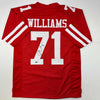Autographed/Signed Trent Williams San Francisco Red Football Jersey Beckett BAS COA