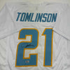 Autographed/Signed LaDainian Tomlinson San Diego White Football Jersey Beckett BAS COA