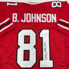Autographed/Signed Billy White Shoes Johnson Atlanta Red Football Jersey JSA COA by Hall of Fame Sports Memorabilia