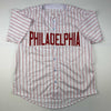 Autographed/Signed Zack Wheeler Philadelphia Pinstripe Baseball Jersey PSA/DNA COA