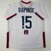 Autographed/Signed Megan Rapinoe White Soccer Team USA United States World Cup Jersey JSA COA