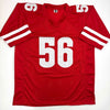 Autographed/Signed Zack Baun Wisconsin Red College Football Jersey JSA COA by Hall of Fame Sports Memorabilia