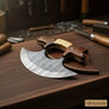 Custom Ulu Knife Damascus Steel Blade Efficient Kitchen Knife by JW SteelCrafts