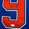 Framed Autographed/Signed Ryan Smyth 35x39 Edmonton Blue Hockey Jersey JSA COA by Hall of Fame Sports Memorabilia