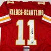 Autographed/Signed Marquez Valdes-Scantling Kansas City Red Football Jersey JSA COA