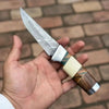 Hunting Knife 4.5” Damascus Steel Straight Back Blade Hybrid Wood Resin Handle Viking-Inspired by JW SteelCrafts