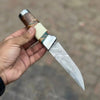 Hunting Knife 4.5” Damascus Steel Straight Back Blade Hybrid Wood Resin Handle Viking-Inspired by JW SteelCrafts