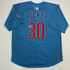Autographed/Signed Kyle Tucker Chicago Blue Baseball Jersey Beckett BAS COA by Hall of Fame Sports Memorabilia