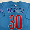 Autographed/Signed Kyle Tucker Chicago Blue Baseball Jersey Beckett BAS COA by Hall of Fame Sports Memorabilia