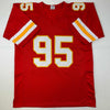 Autographed/Signed Chris Jones Kansas City Red Football Jersey JSA COA