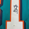 Autographed/Signed O.J. OJ McDuffie Miami Teal Football Jersey JSA COA