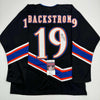 Autographed/Signed Nicklas Backstrom Washington Black Retro Hockey Jersey JSA COA