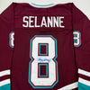 Autographed/Signed Teemu Selanne Anaheim Maroon Retro Hockey Jersey JSA COA