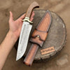 Handmade San Mai Damascus Bowie Knife 9-Inch Laminated Blade with Rosewood Handle by JW SteelCrafts
