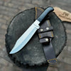 Handmade Shadow Edge Bushcraft Knife 10-Inch High Carbon Blackout Fixed Blade by JW SteelCrafts
