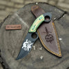 Handmade Karambit Utility Knife 7.5-Inch Curved Blade with Green Pakka Wood Handle by JW SteelCrafts