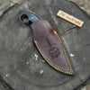 Handmade Compact Utility Ring Knife 8-Inch Skull-Etched Blade with Black Resin Handle by JW SteelCrafts
